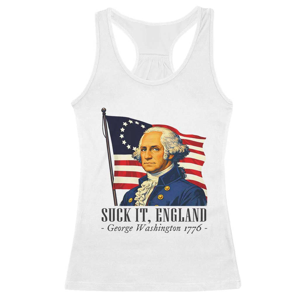 Funny George Washington 1776 Racerback Tank Top 4th July Suck-It England TS14 White Print Your Wear