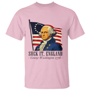 Funny George Washington 1776 T Shirt 4th July Suck-It England TS14 Light Pink Print Your Wear
