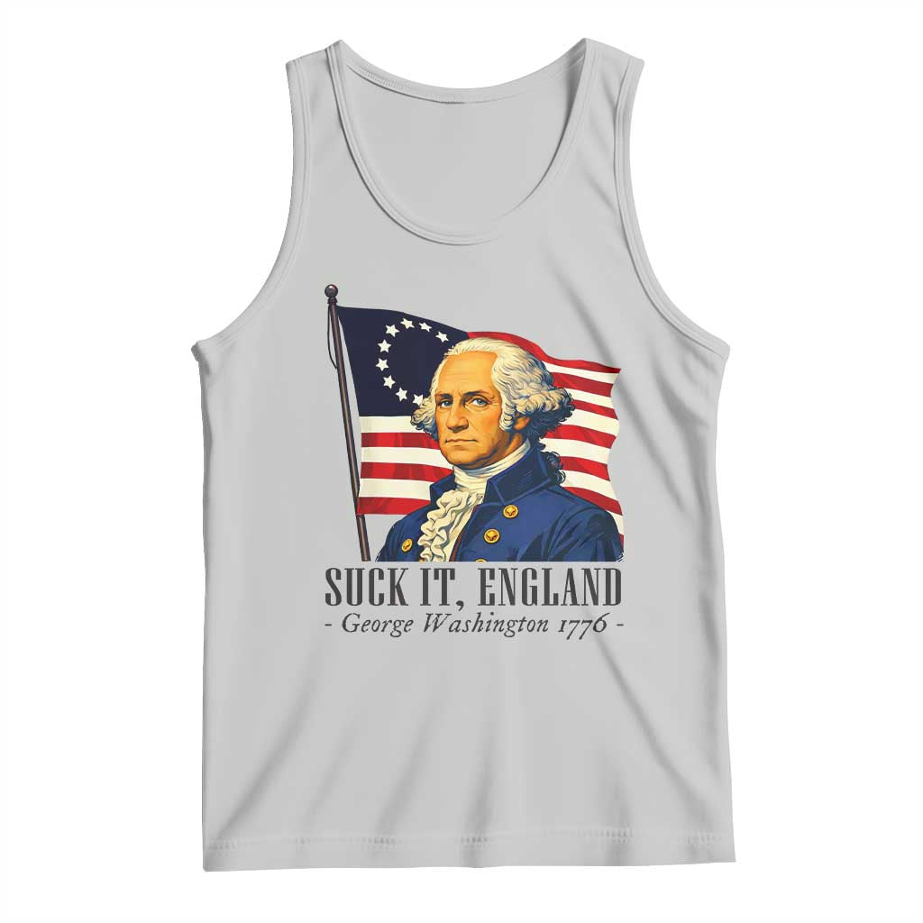 Funny George Washington 1776 Tank Top 4th July Suck-It England TS14 Ash Print Your Wear