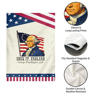 Funny George Washington 1776 Patriotic Garden Flag 4th July Suck-It England TS14 Print Your Wear