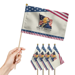 Funny George Washington 1776 Patriotic Handheld Flag 4th July Suck-It England TS14 Print Your Wear