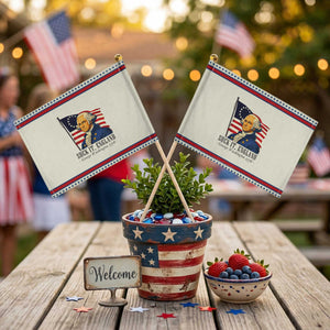 Funny George Washington 1776 Patriotic Handheld Flag 4th July Suck-It England TS14 Modern 8.2" × 5.5" Beige Red Print Your Wear