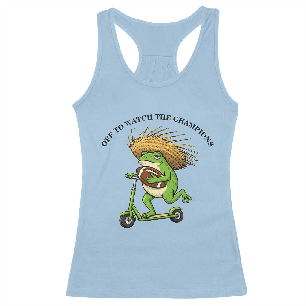 Seattle Championship 2026 Racerback Tank Top Funny Frog Football TS14 Light Blue Print Your Wear