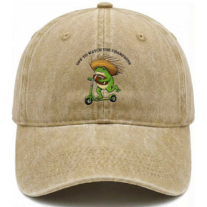 Seattle Championship 2026 Washed Cotton Baseball Cap Funny Frog Football TS14 Washed Cap Universal Fit Khaki Print Your Wear