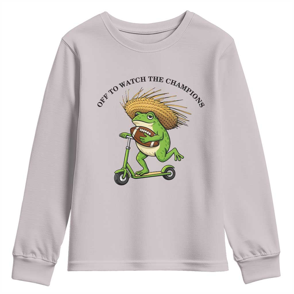 Seattle Championship 2026 Youth Sweatshirt Funny Frog Football TS14 Ice Gray Print Your Wear
