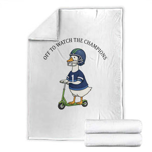 Funny Seattle Goose 2026 Throw Blanket Off To Watch The Champions TS14 White Print Your Wear