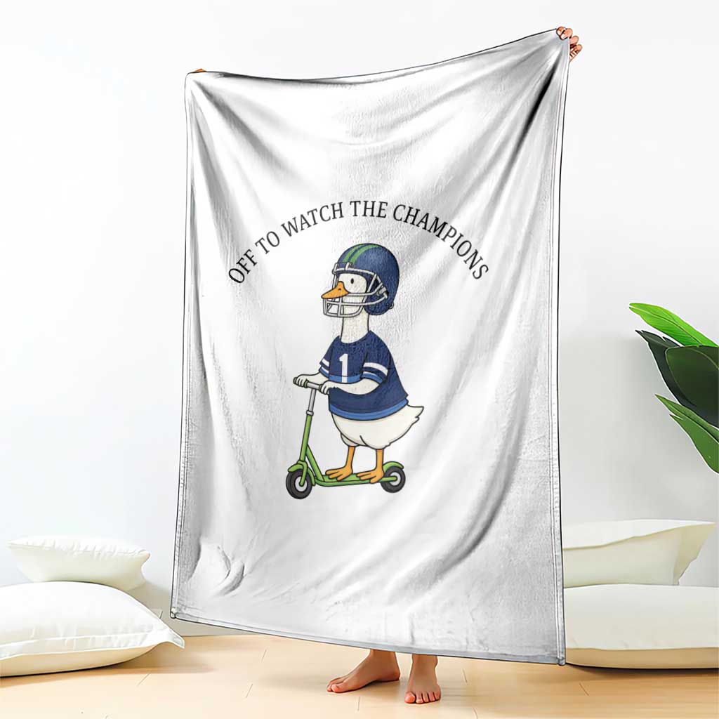 Funny Seattle Goose 2026 Throw Blanket Off To Watch The Champions TS14 Print Your Wear
