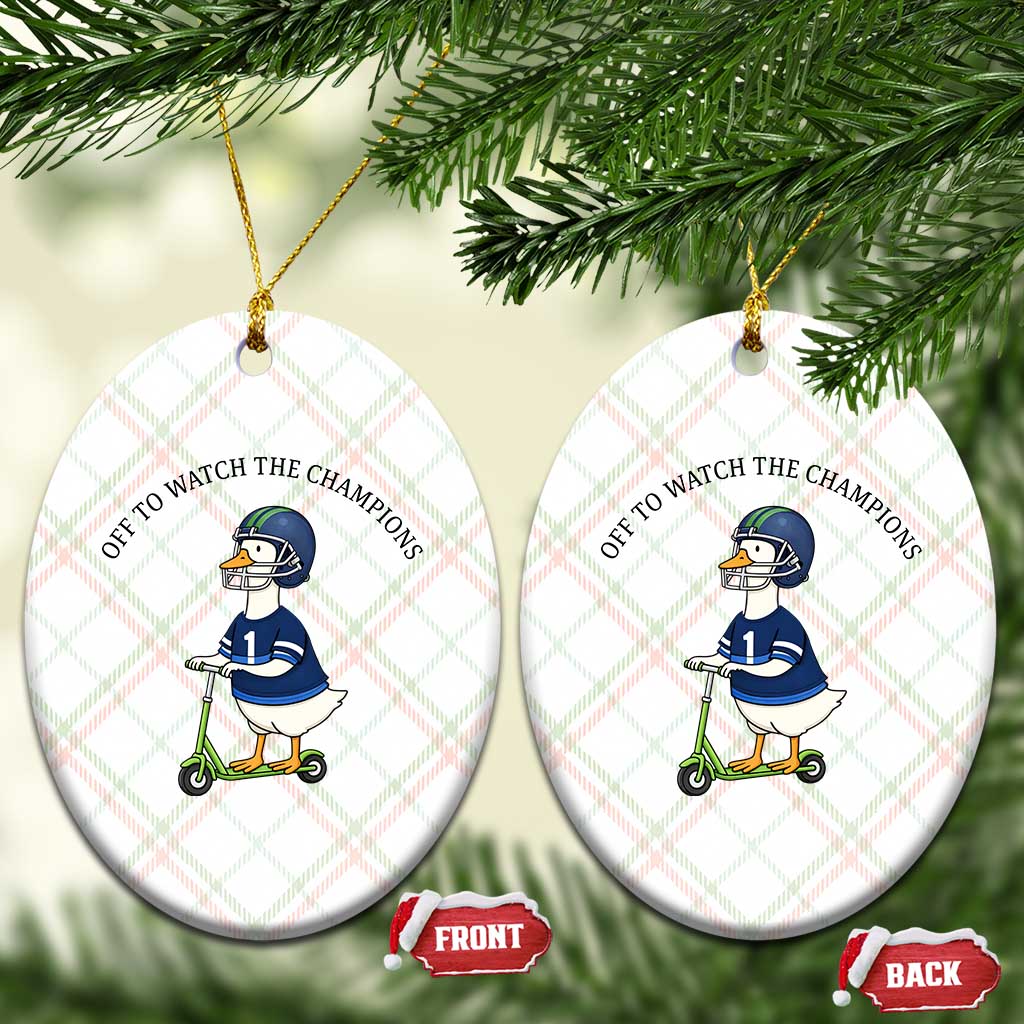 Funny Seattle Goose 2026 Ceramic Ornament Off To Watch The Champions TS14 Print Your Wear
