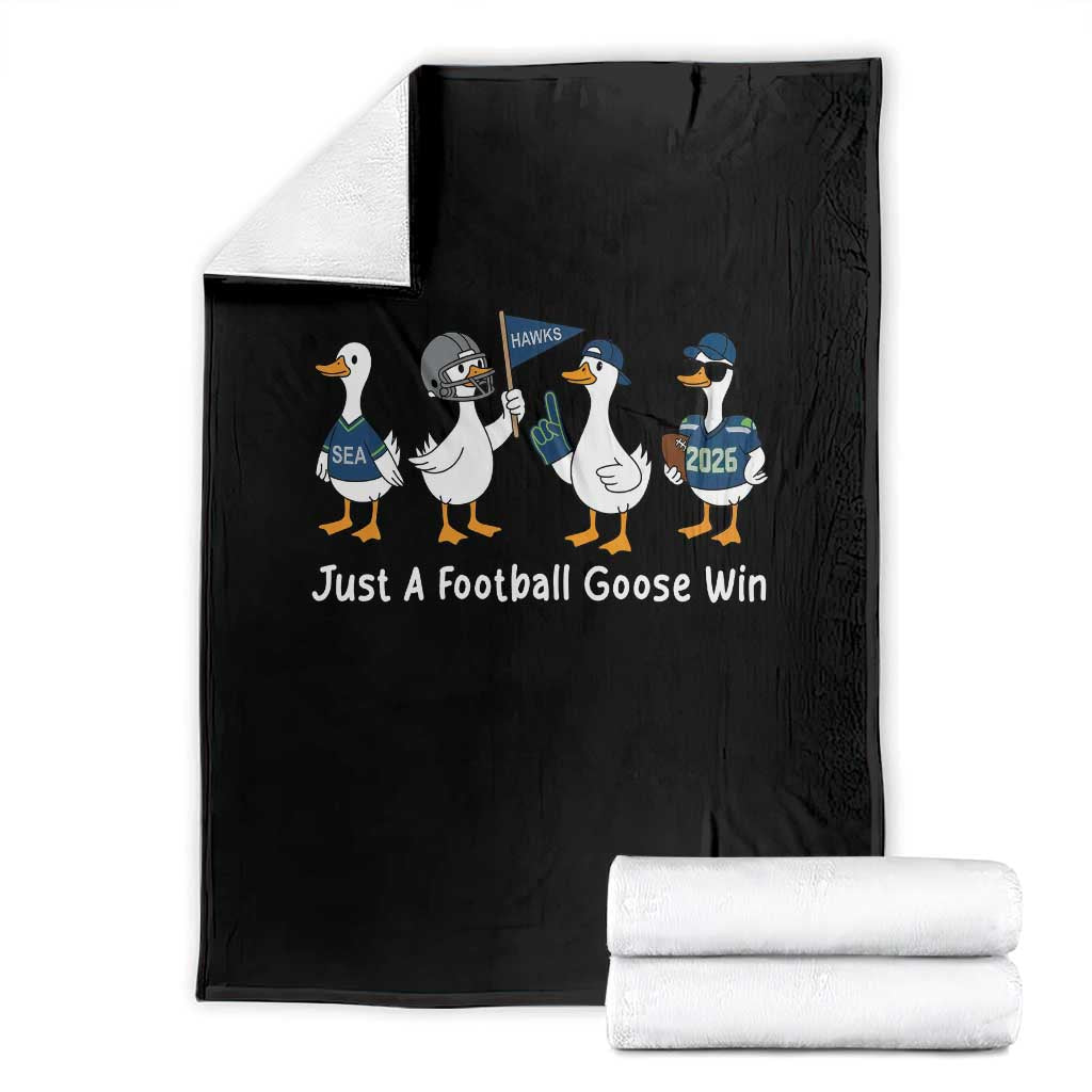 Seattle 2026 Throw Blanket Just A Football Goose Win TS14 Black Print Your Wear