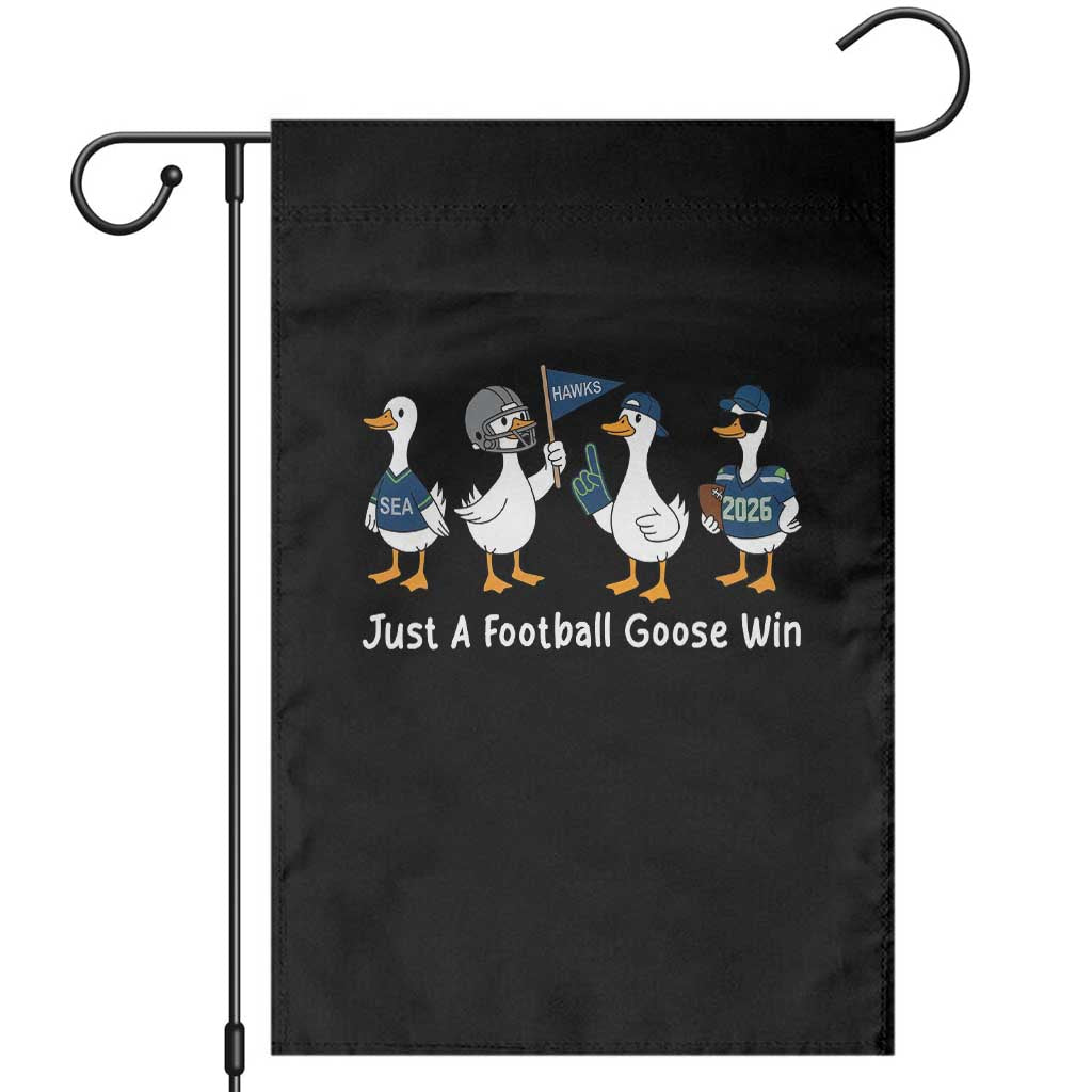 Seattle 2026 Garden Flag Just A Football Goose Win TS14 Black Print Your Wear