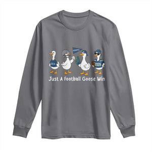 Seattle 2026 Long Sleeve Shirt Just A Football Goose Win TS14 Charcoal Print Your Wear