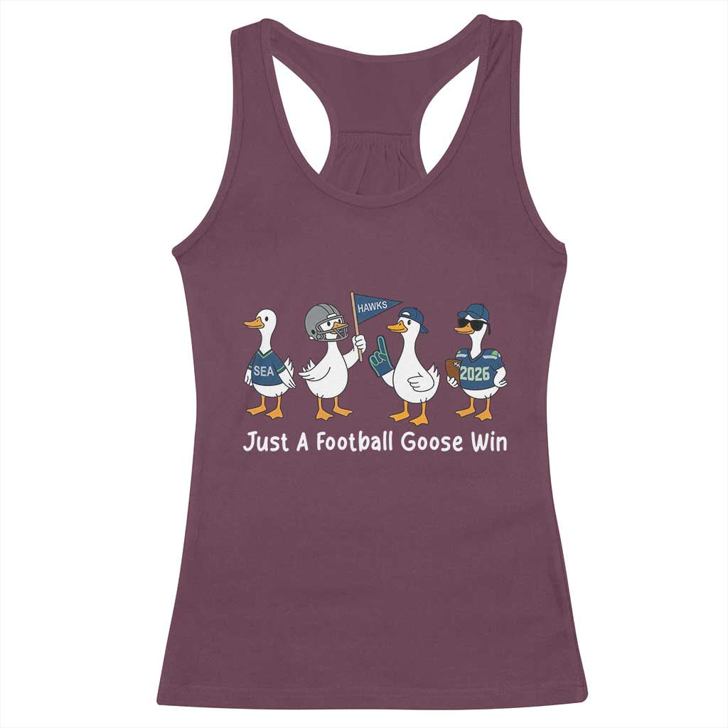 Seattle 2026 Racerback Tank Top Just A Football Goose Win TS14 Maroon Print Your Wear