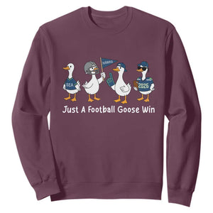 Seattle 2026 Sweatshirt Just A Football Goose Win TS14 Maroon Print Your Wear