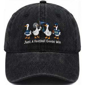 Seattle 2026 Washed Cotton Baseball Cap Just A Football Goose Win TS14 Washed Cap Universal Fit Black Print Your Wear