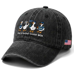 Seattle 2026 Washed Cotton Baseball Cap Just A Football Goose Win TS14 Print Your Wear