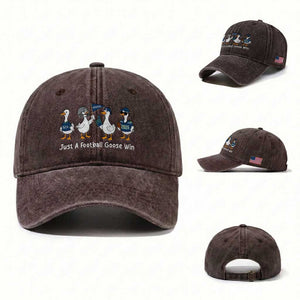 Seattle 2026 Washed Cotton Baseball Cap Just A Football Goose Win TS14 Washed Cap Universal Fit Dark Brown Print Your Wear