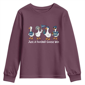 Seattle 2026 Youth Sweatshirt Just A Football Goose Win TS14 Maroon Print Your Wear