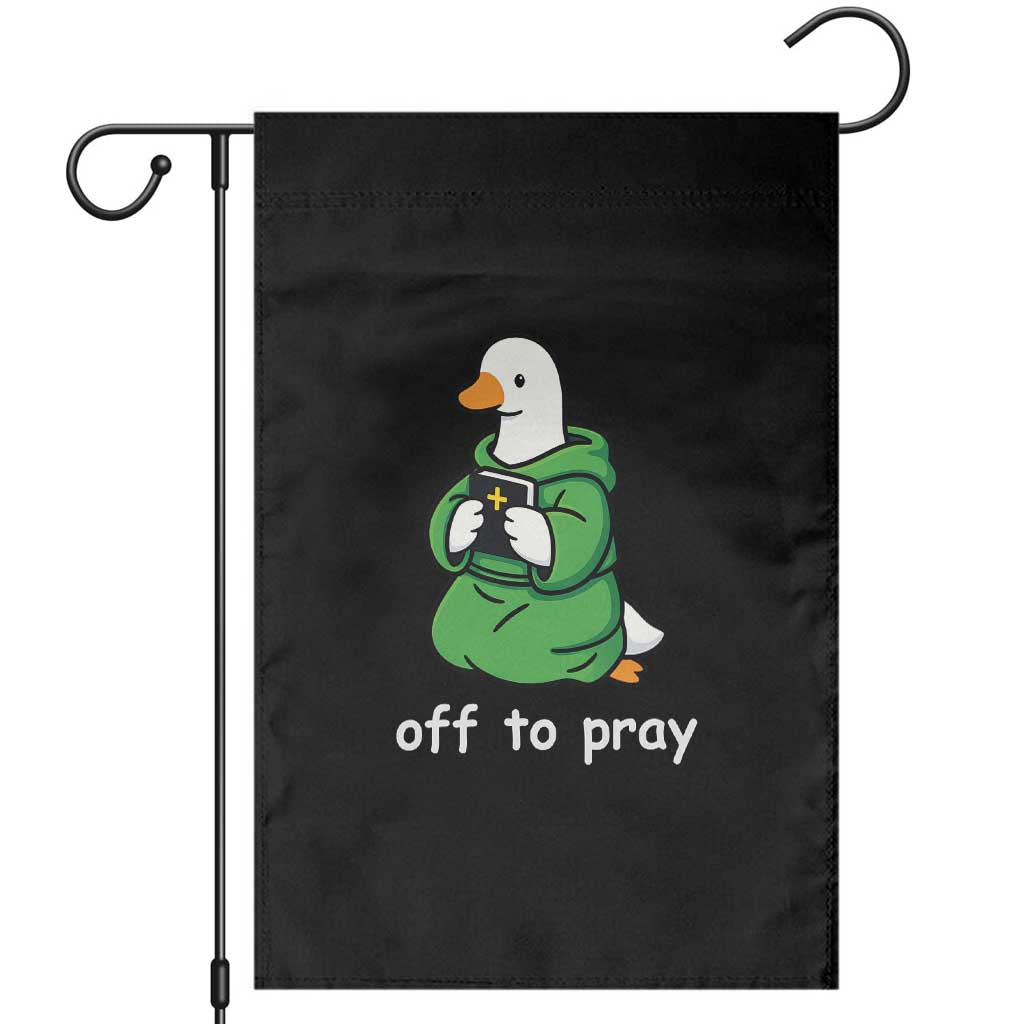 Christian Goose St Patrick's Day Garden Flag Off To Pray TS14 Black Print Your Wear