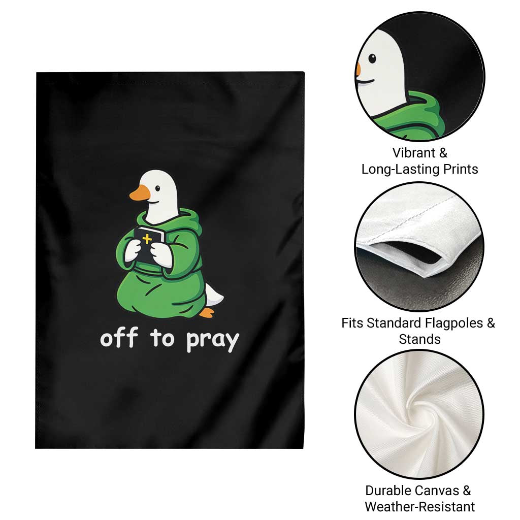 Christian Goose St Patrick's Day Garden Flag Off To Pray TS14 Print Your Wear