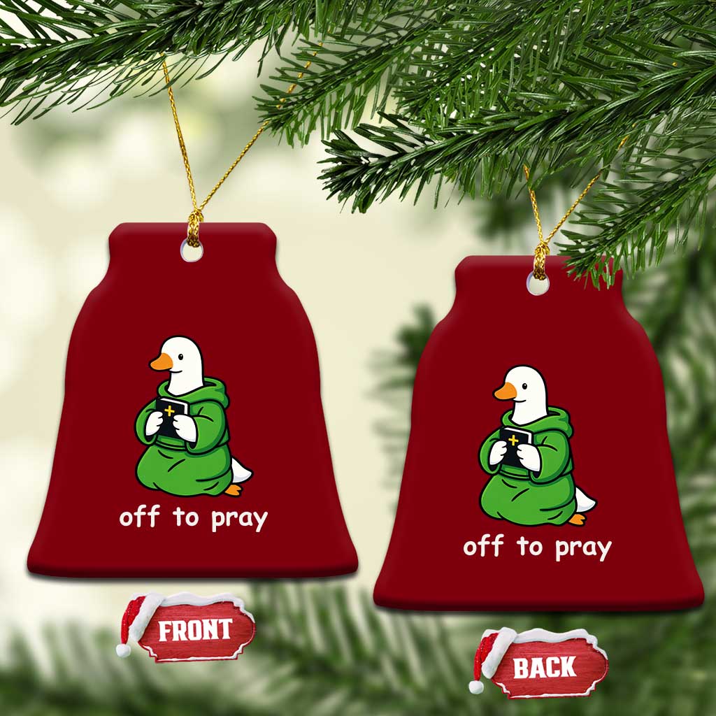 Christian Goose St Patrick's Day Ceramic Ornament Off To Pray TS14 Print Your Wear