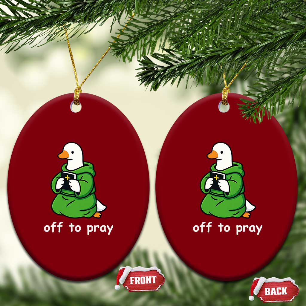 Christian Goose St Patrick's Day Ceramic Ornament Off To Pray TS14 Print Your Wear