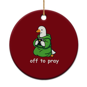 Christian Goose St Patrick's Day Ceramic Ornament Off To Pray TS14 1pc Red Print Your Wear