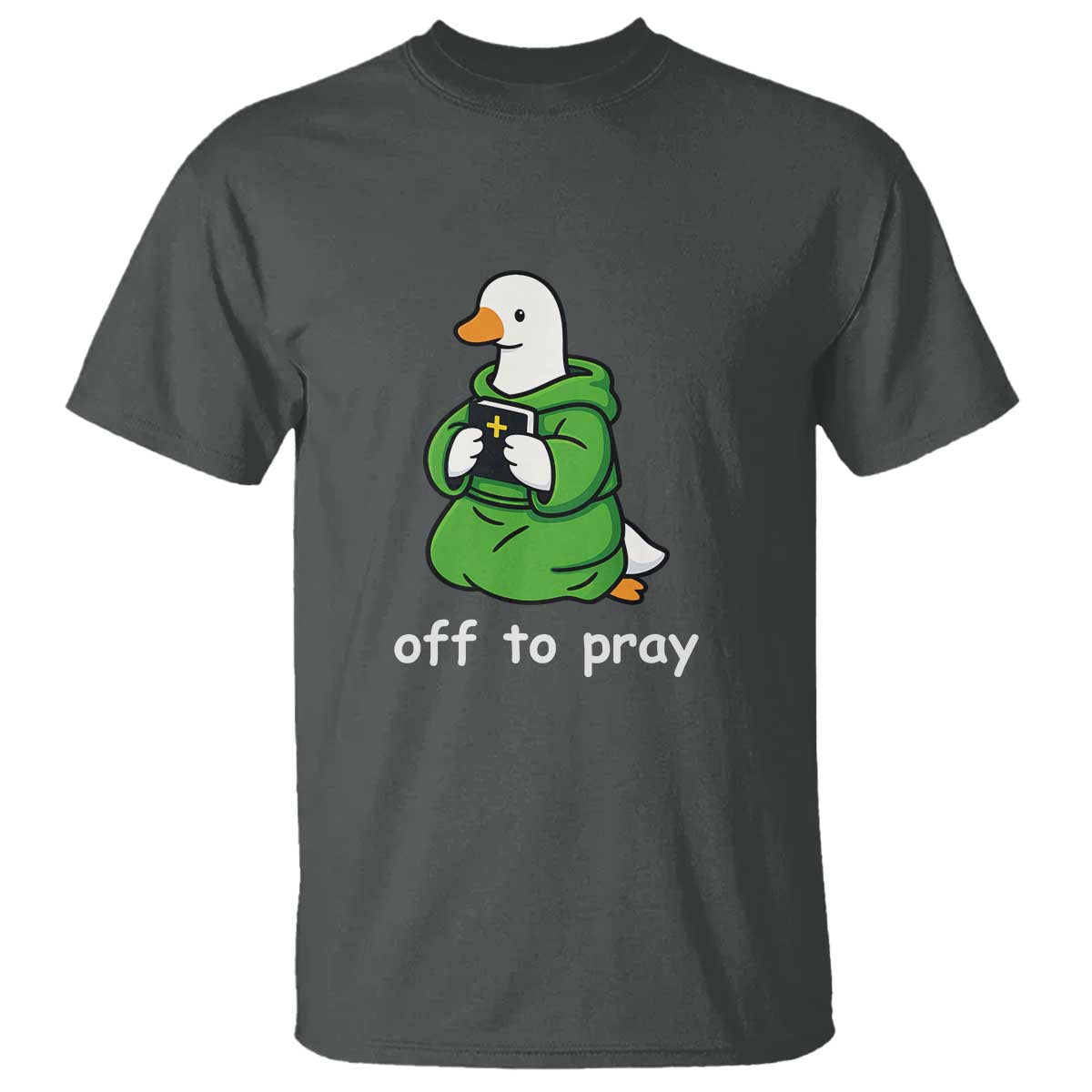 Christian Goose St Patrick's Day T Shirt Off To Pray TS14 Dark Heather Print Your Wear