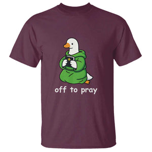 Christian Goose St Patrick's Day T Shirt Off To Pray TS14 Maroon Print Your Wear