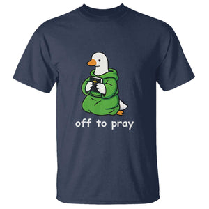 Christian Goose St Patrick's Day T Shirt Off To Pray TS14 Navy Print Your Wear