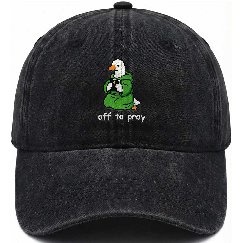 Christian Goose St Patrick's Day Washed Cotton Baseball Cap Off To Pray TS14 Washed Cap Universal Fit Black Print Your Wear