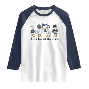 Funny Seattle 2026 Raglan Shirt Just A Football Goose Win TS14 White Navy Print Your Wear