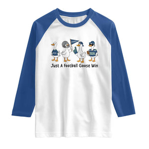 Funny Seattle 2026 Raglan Shirt Just A Football Goose Win TS14 White Royal Print Your Wear