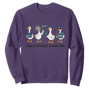 Funny Seattle 2026 Sweatshirt Just A Football Goose Win TS14 Purple Print Your Wear