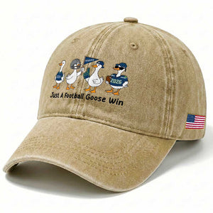 Funny Seattle 2026 Washed Cotton Baseball Cap Just A Football Goose Win TS14 Print Your Wear