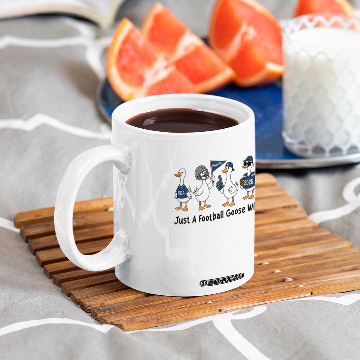 Funny Seattle 2026 Coffee Mug Just A Football Goose Win TS14 Print Your Wear