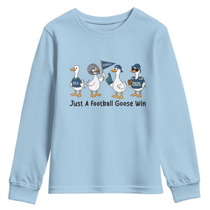 Funny Seattle 2026 Youth Sweatshirt Just A Football Goose Win TS14 Light Blue Print Your Wear