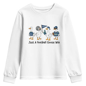 Funny Seattle 2026 Youth Sweatshirt Just A Football Goose Win TS14 White Print Your Wear