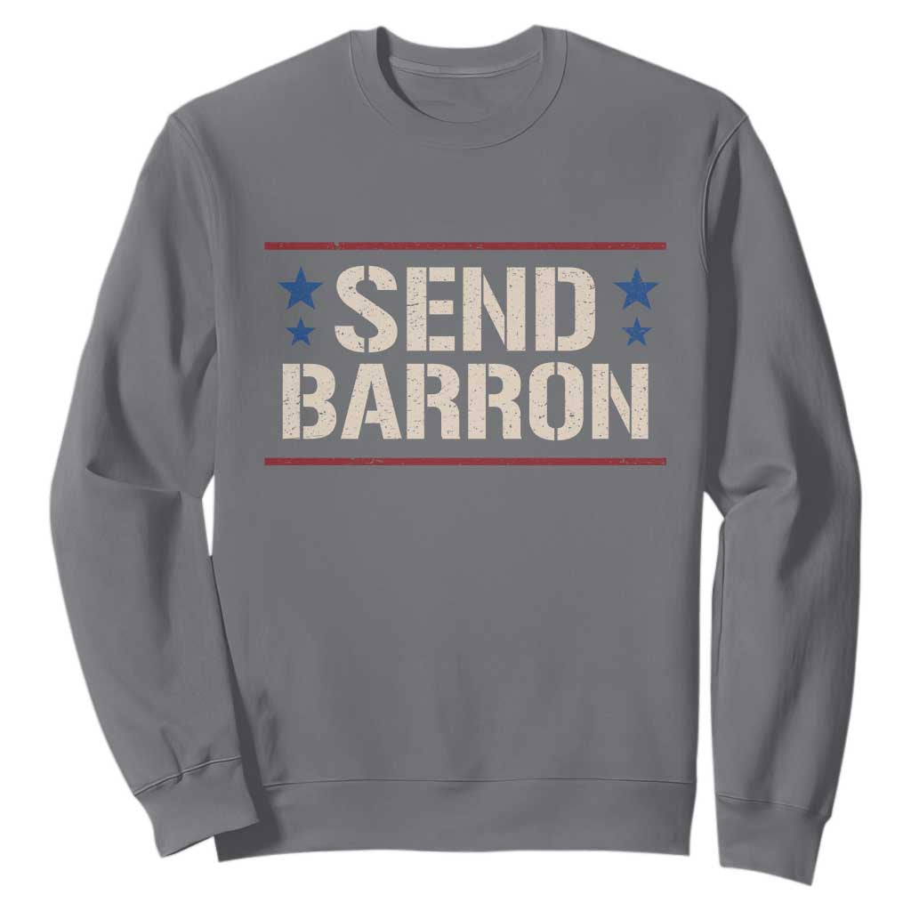 Send Barron Sweatshirt Viral Hashtag Political Protest TS14 Charcoal Print Your Wear