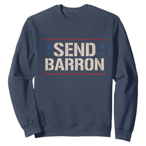 Send Barron Sweatshirt Viral Hashtag Political Protest TS14 Navy Print Your Wear