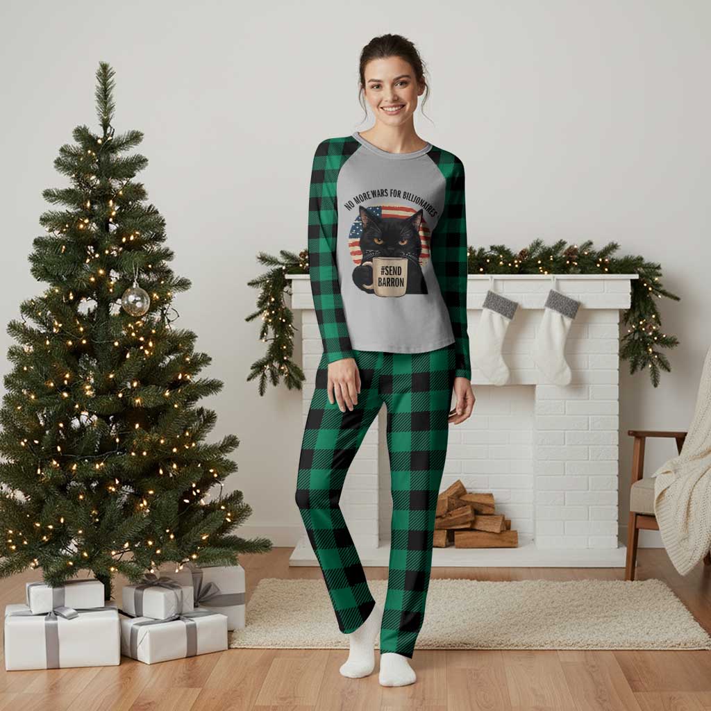 Send Barron Meme Plaid Pajama Set Funny Cat Sarcastic Political TS14 Green Plaid Print Your Wear