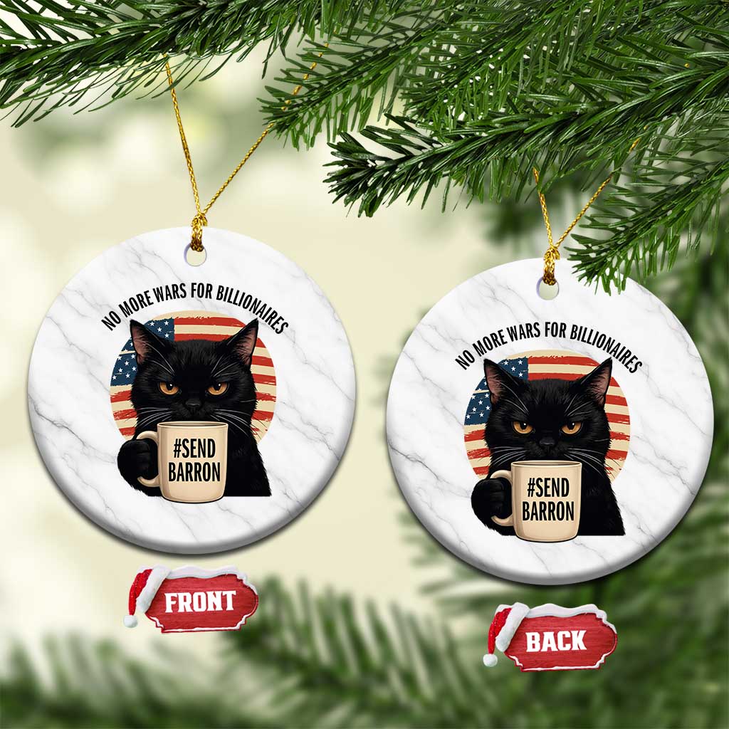 Send Barron Meme Ceramic Ornament Funny Cat Sarcastic Political TS14 1pc White Marble Print Your Wear