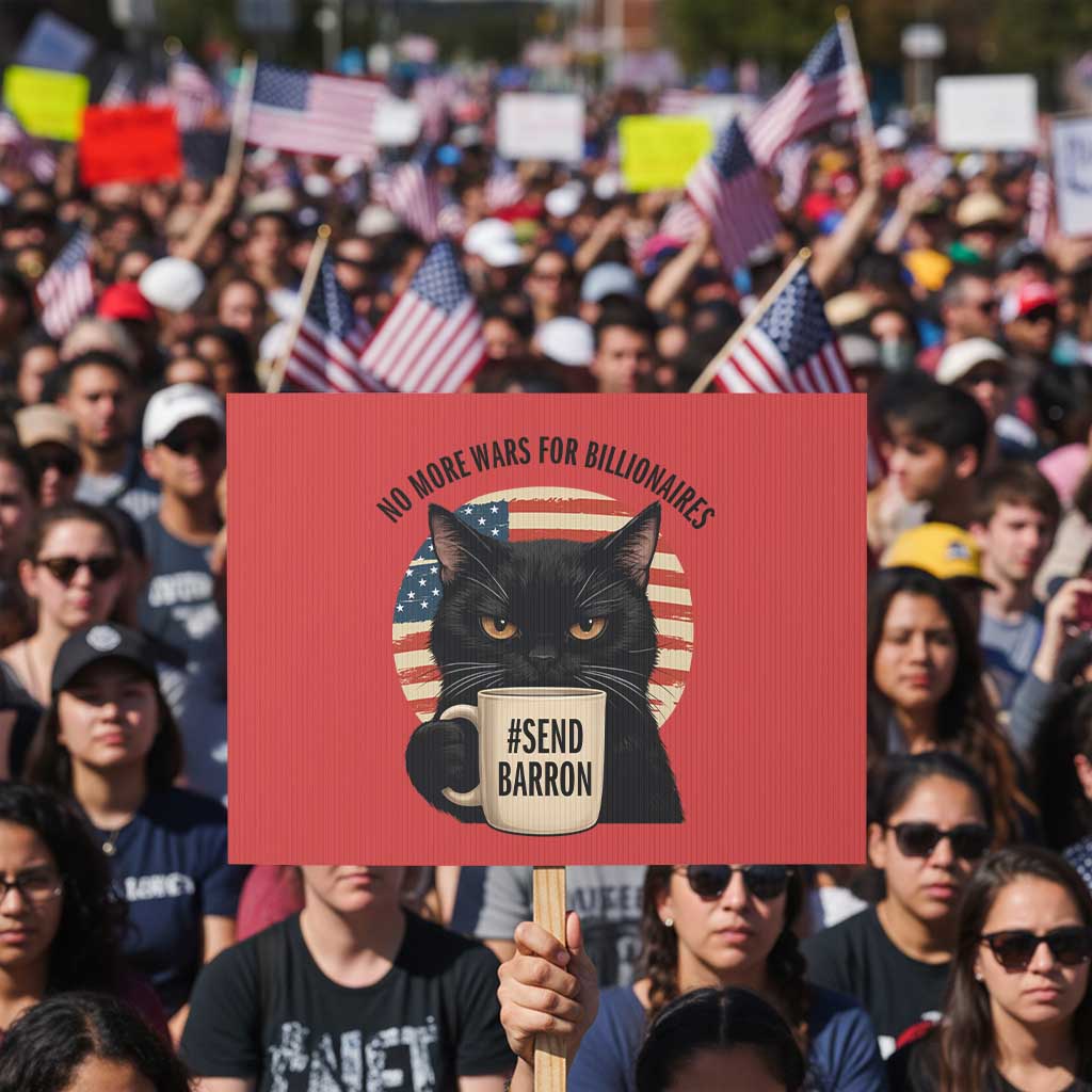 Send Barron Meme Protest Sign Funny Cat Sarcastic Political TS14 Horizontal 18