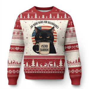 Send Barron Meme Ugly Christmas Sweater Funny Cat Sarcastic Political TS14 Beige Red Print Your Wear