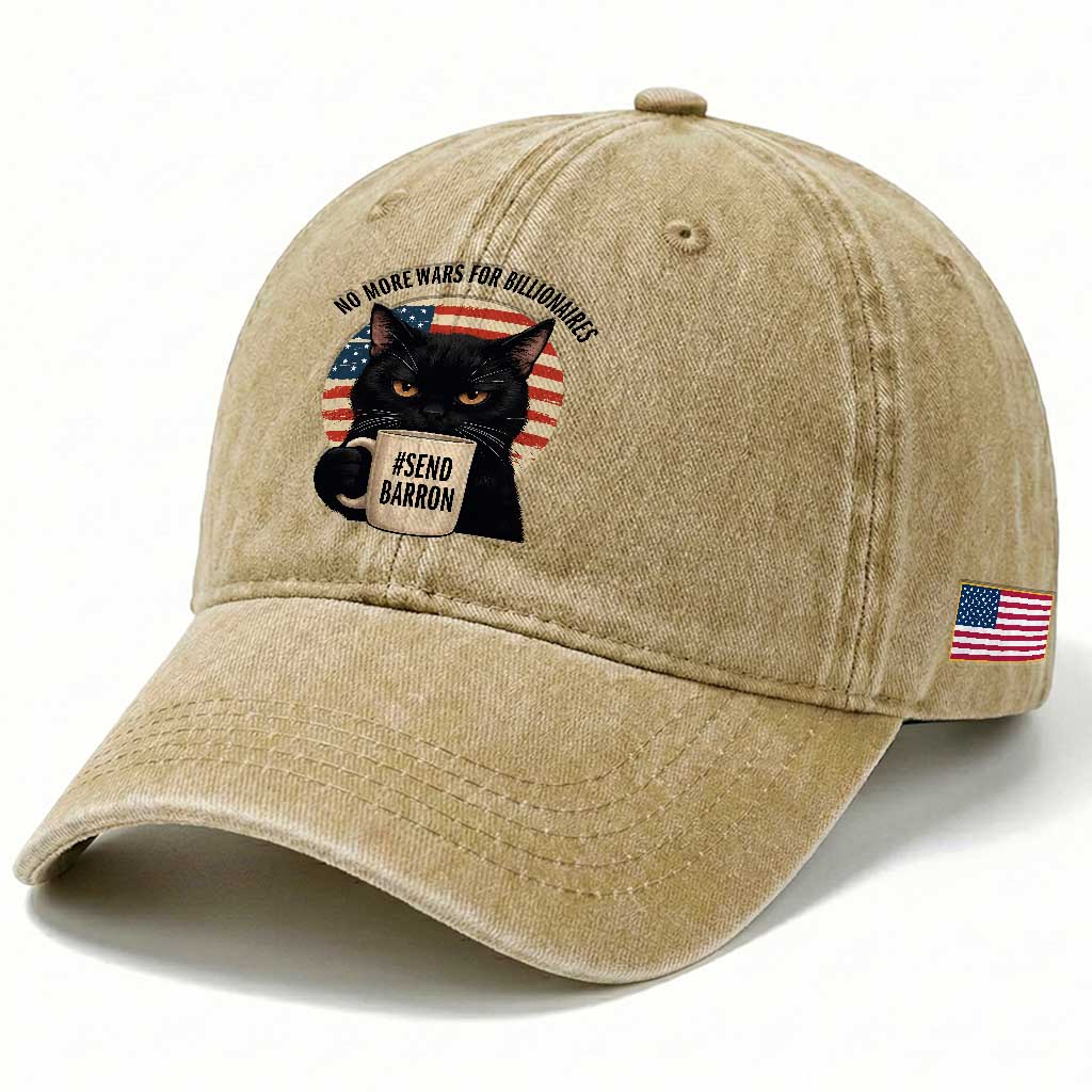 Send Barron Meme Washed Cotton Baseball Cap Funny Cat Sarcastic Political TS14 Print Your Wear