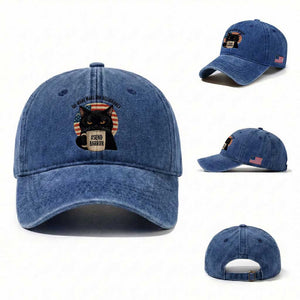 Send Barron Meme Washed Cotton Baseball Cap Funny Cat Sarcastic Political TS14 Washed Cap Universal Fit Royal Blue Print Your Wear