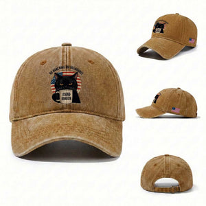 Send Barron Meme Washed Cotton Baseball Cap Funny Cat Sarcastic Political TS14 Washed Cap Universal Fit Yellow Ochre Print Your Wear