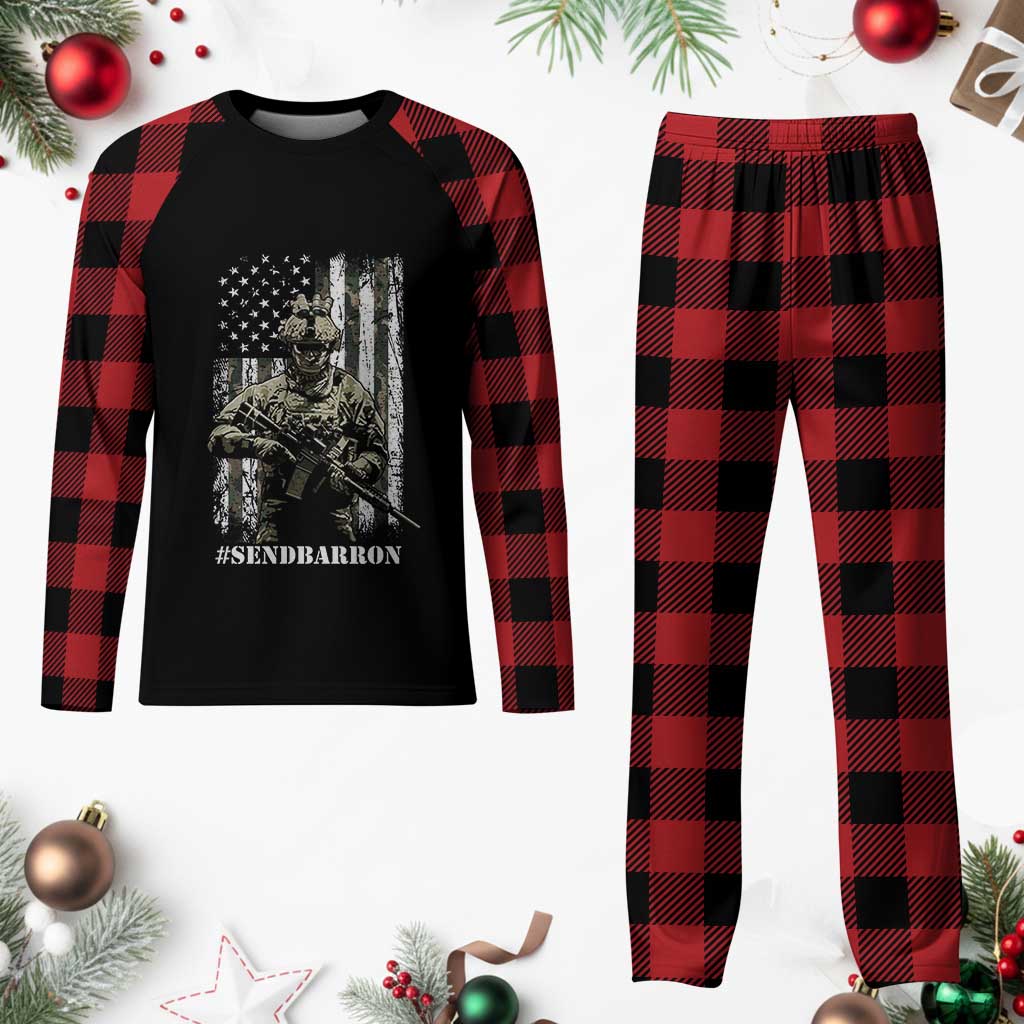 Send Barron Plaid Pajama Set Sarcastic Political American Flag Camo Soldier TS14 Buffalo Plaid Print Your Wear
