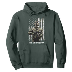 Send Barron Hoodie Sarcastic Political American Flag Camo Soldier TS14 Dark Forest Green Print Your Wear