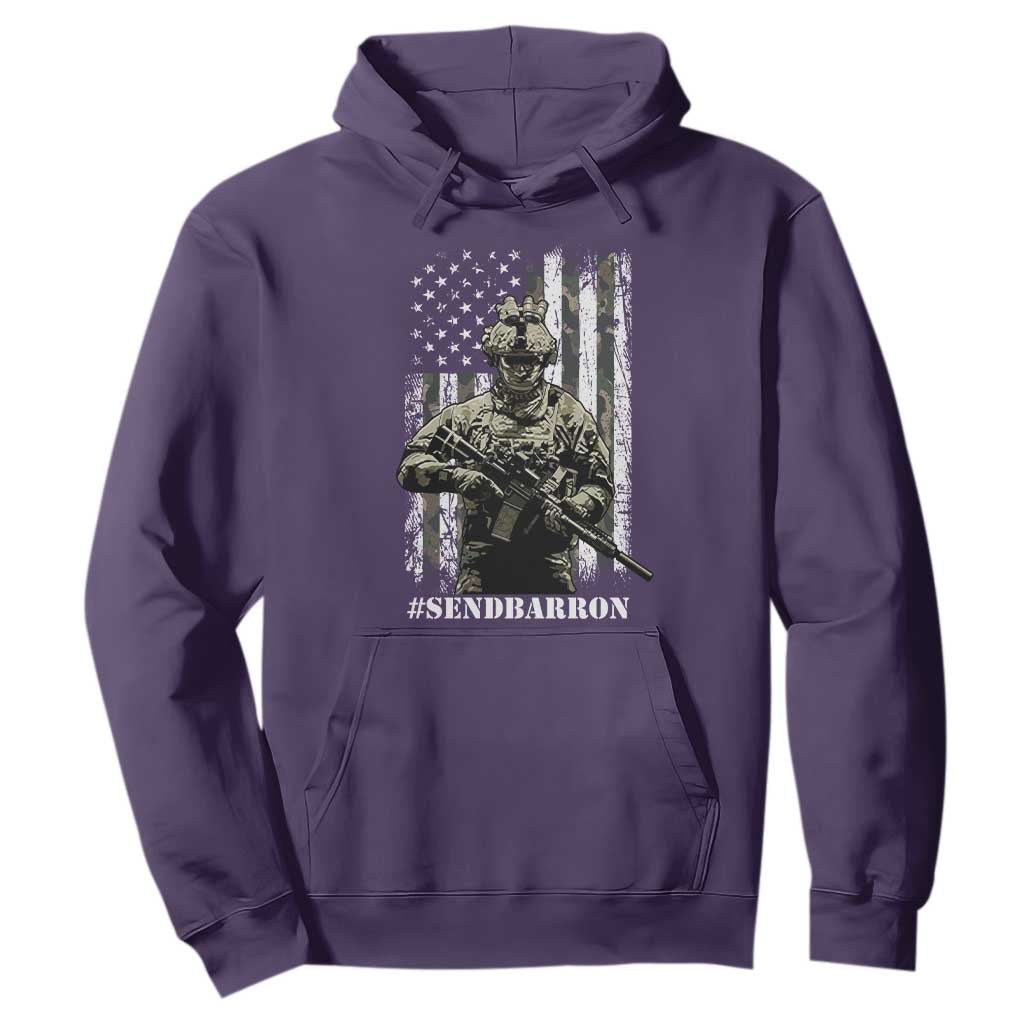 Send Barron Hoodie Sarcastic Political American Flag Camo Soldier TS14 Purple Print Your Wear