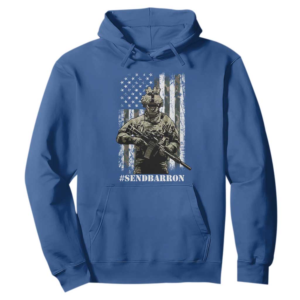Send Barron Hoodie Sarcastic Political American Flag Camo Soldier TS14 Royal Blue Print Your Wear